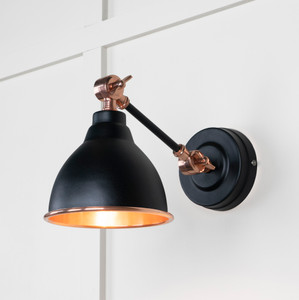 Smooth Copper Brindley Wall Light in Elan Black Smooth Copper Brindley Wall Light in Elan Black