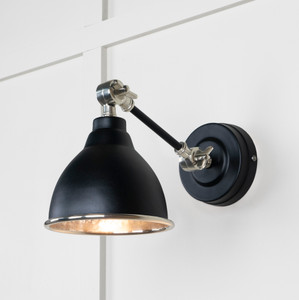 Hammered Nickel Brindley Wall Light in Elan Black Hammered Nickel Brindley Wall Light in Elan Black