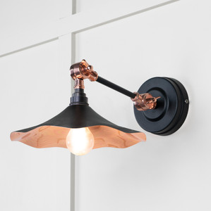 Smooth Copper Flora Wall Light in Elan Black Smooth Copper Flora Wall Light in Elan Black