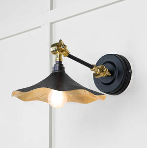 Smooth Brass Flora Wall Light in Elan Black Smooth Brass Flora Wall Light in Elan Black