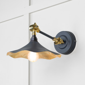 Smooth Brass Flora Wall Light in Slate Smooth Brass Flora Wall Light in Slate