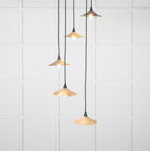 Smooth Brass Flora Cluster Pendant in Tump