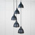 Smooth Nickel Brindley Cluster Pendant in Soot