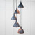 Hammered Copper Brindley Cluster Pendant in Slate