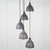 Hammered Nickel Brindley Cluster Pendant in Bluff