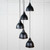 Hammered Nickel Brindley Cluster Pendant in Elan Black