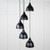 Hammered Brass Brindley Cluster Pendant in Elan Black