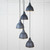 Hammered Brass Brindley Cluster Pendant in Slate