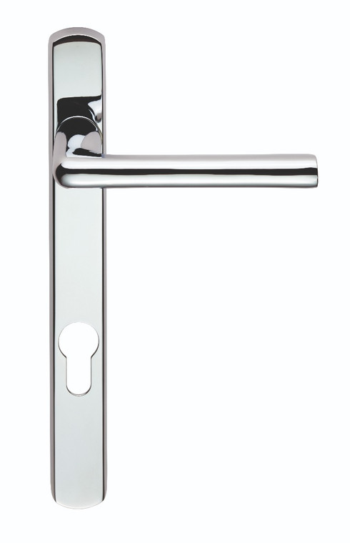 Essentials Riga Lever On Narrow Plate - Lock Euro Profile 92mm C/C