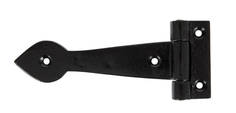 Black Smooth 6" Cast T Hinge (pair)