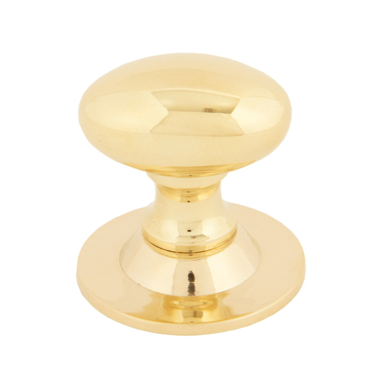 Polished Brass Oval Cabinet Knob 33mm