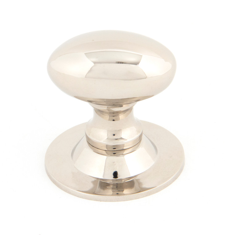 Polished Nickel Oval Cabinet Knob 33mm