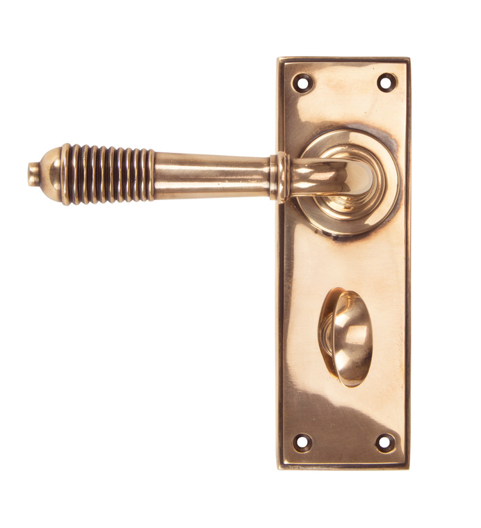 Polished Bronze Reeded Lever Bathroom Set