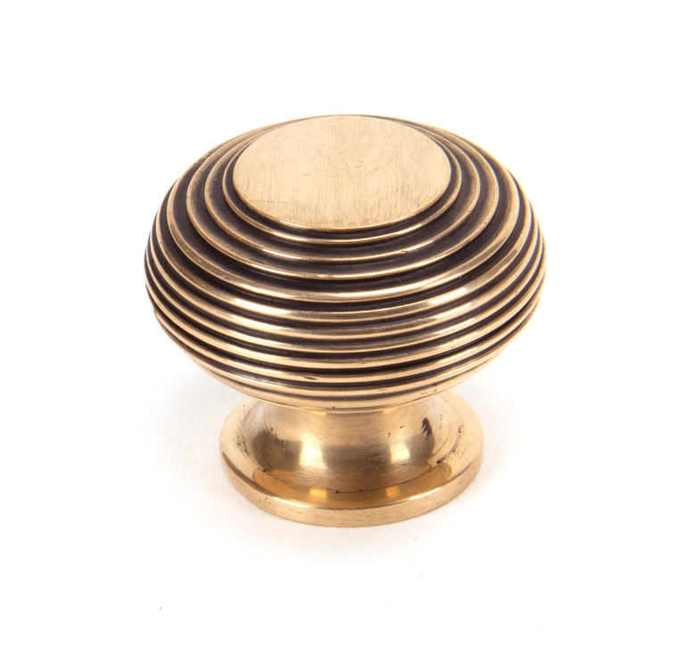 Polished Bronze Beehive Cabinet Knob 40mm