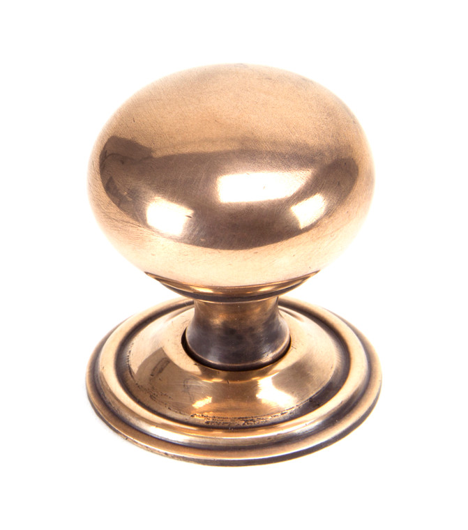 Polished Bronze Mushroom Cabinet Knob 38mm