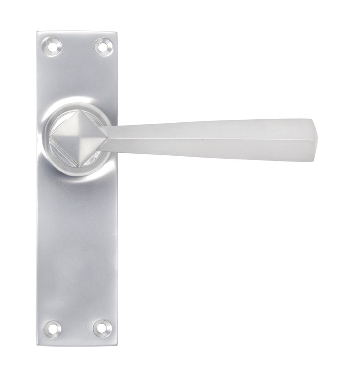 Satin Chrome Straight Lever Latch Set