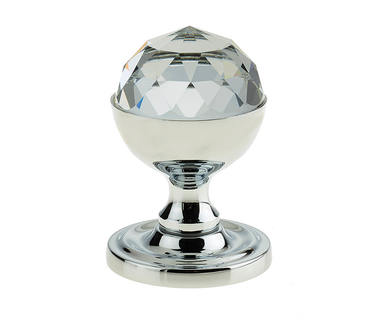 Swarovski Crystal Mortice Knob Set Chrome Rose