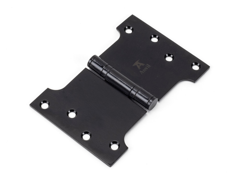 Black 4" x 4" x 6" Parliament Hinge (pair) ss