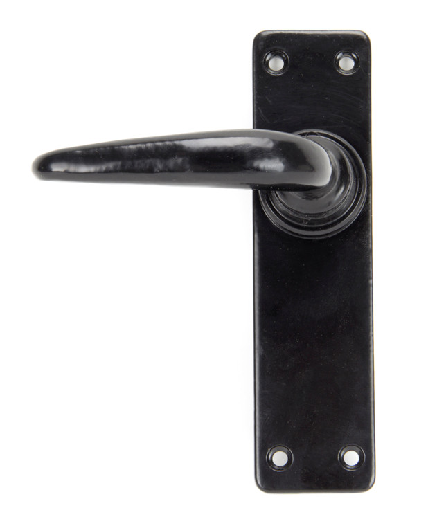 Black Smooth Lever Latch Set