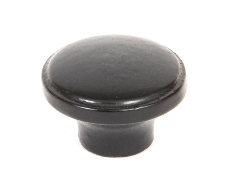 Black Ribbed Cabinet Knob