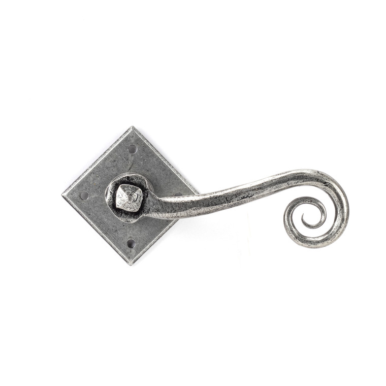 Pewter Monkeytail Lever on Rose (Diamond)