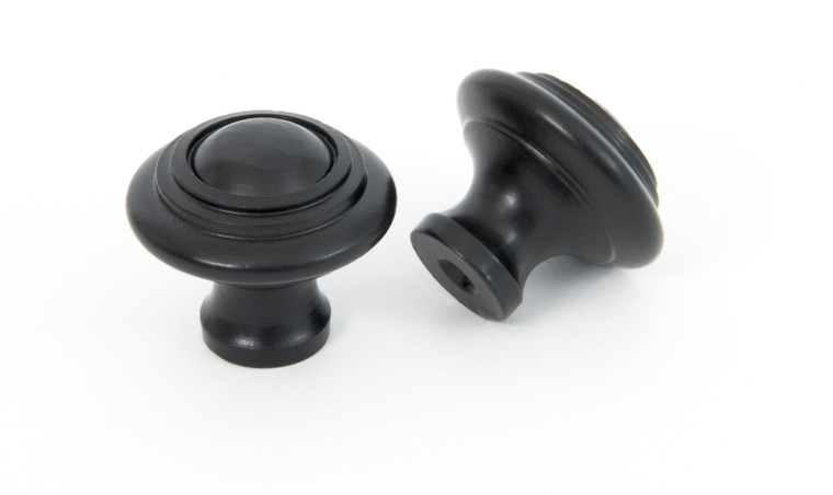 Black Ringed Cabinet Knob - Small