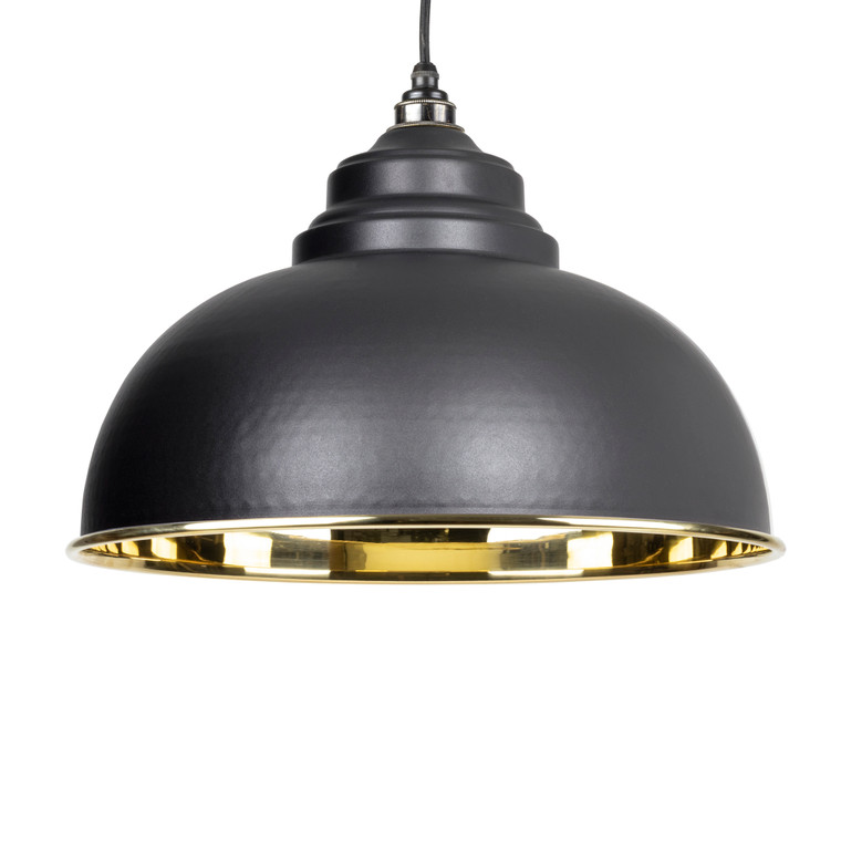 Black Smooth Brass Harborne Pendant