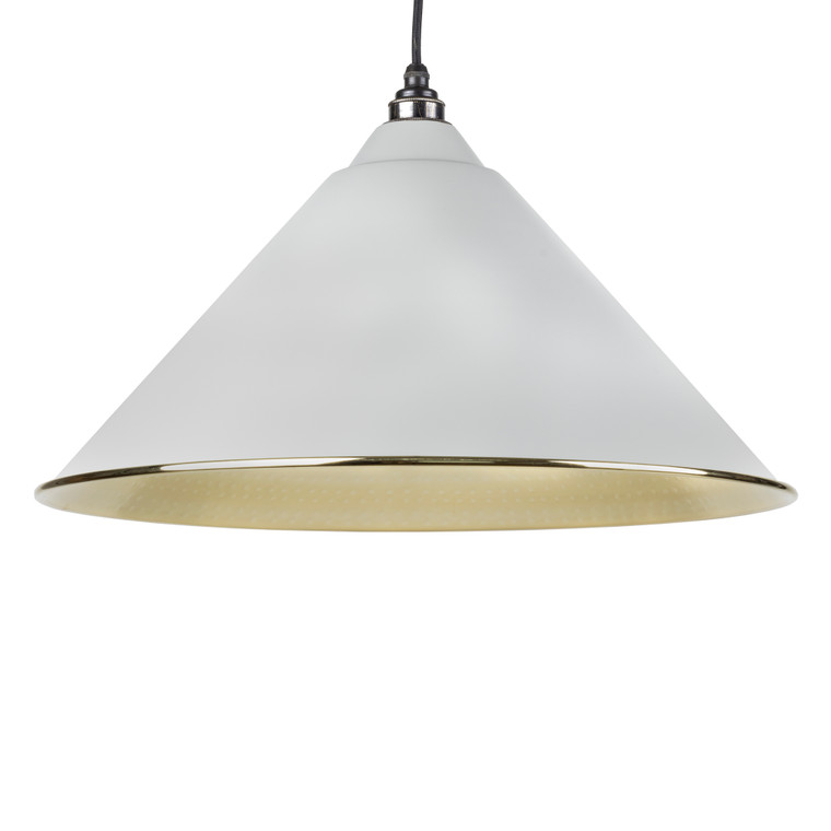 Light Grey Hammered Brass Hockley Pendant