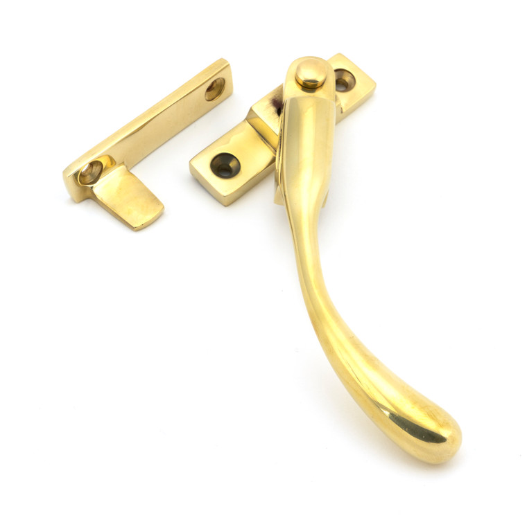 Polished Brass Night-Vent Locking Peardrop Fastener - RH