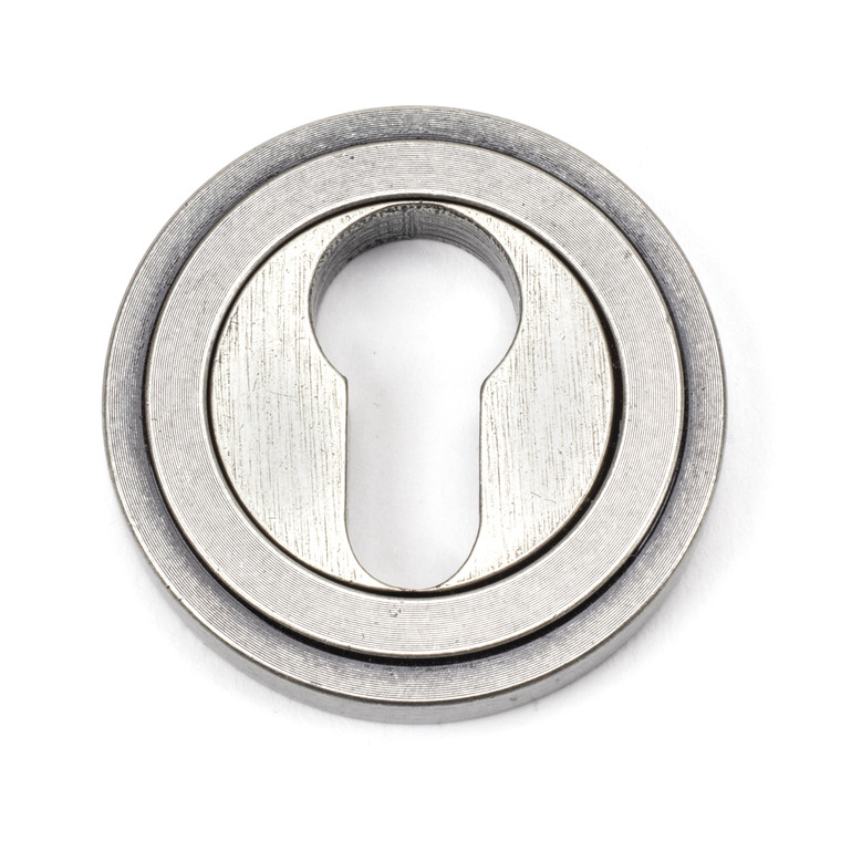 Pewter Round Euro Escutcheon (Art Deco)