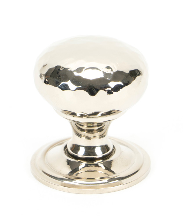 Polished Nickel Hammered Mushroom Cabinet Knob 32mm