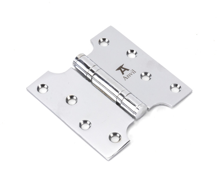 Polished Chrome 4" x 2" x 4"  Parliament Hinge (pair) ss