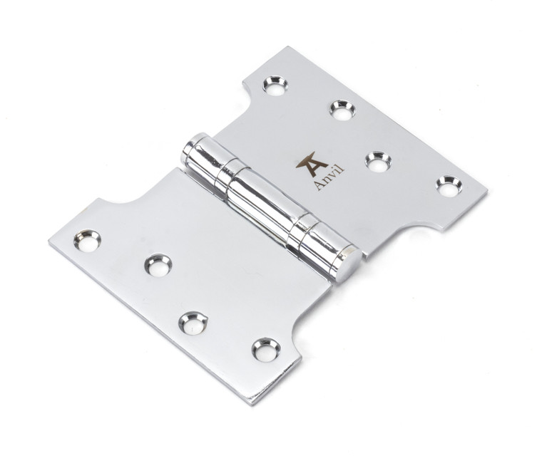 Polished Chrome 4" x 3" x 5"  Parliament Hinge (pair) ss