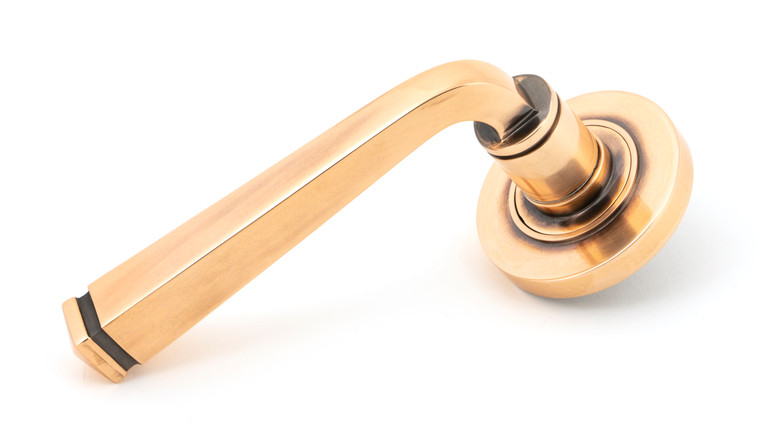 Polished Bronze Avon Round Lever on Rose Set (Plain)