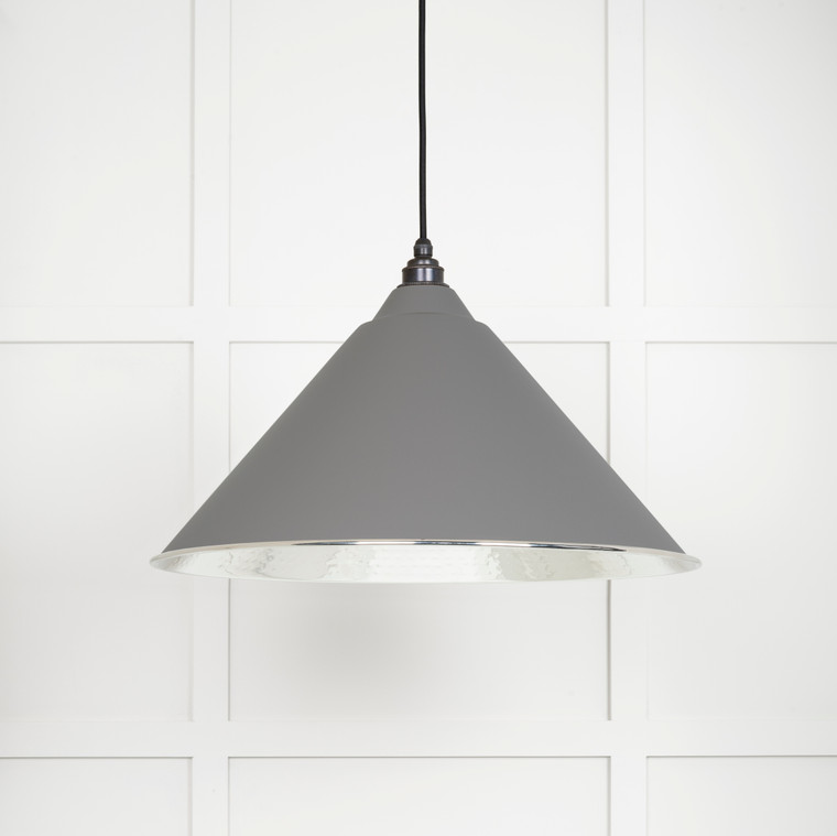 Hammered Nickel Hockley Pendant in Bluff