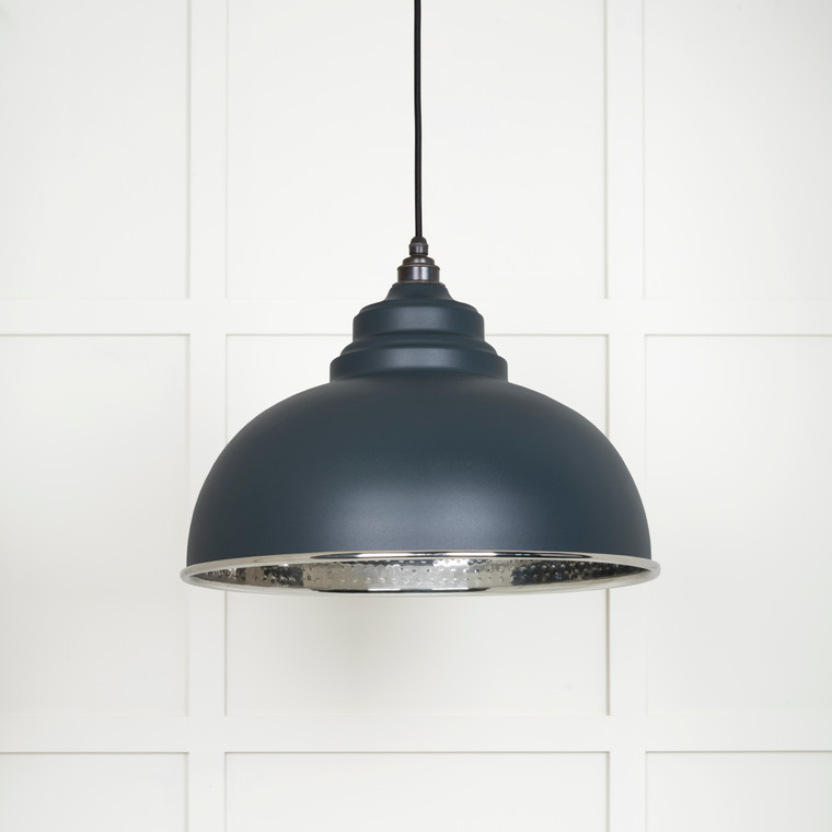 Hammered Nickel Harborne Pendant in Soot