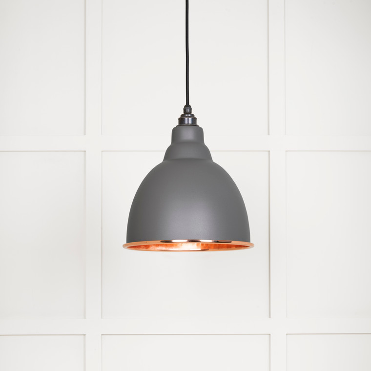 Hammered Copper Brindley Pendant in Bluff