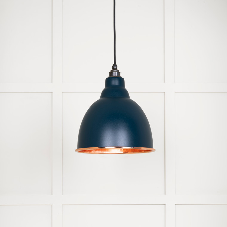 Hammered Copper Brindley Pendant in Dusk