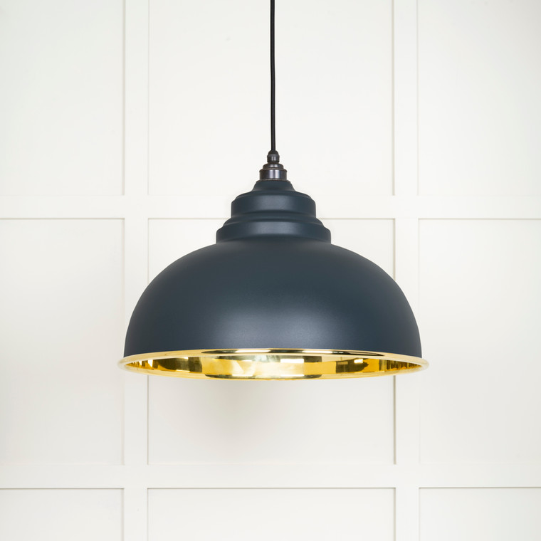 Smooth Brass Harborne Pendant in Soot