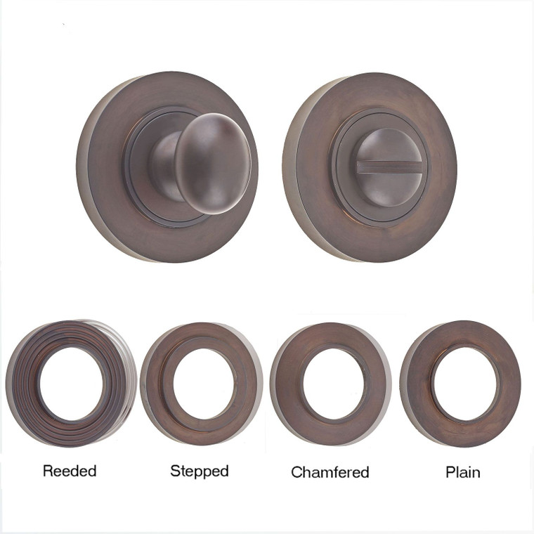 Bathroom Turn Set  Optional Round Rose Dark Bronze