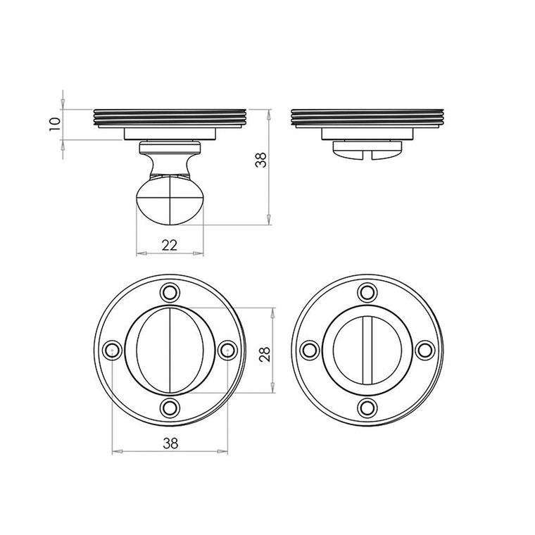 Bathroom Turn Set  Optional Round Rose Polished Nickel