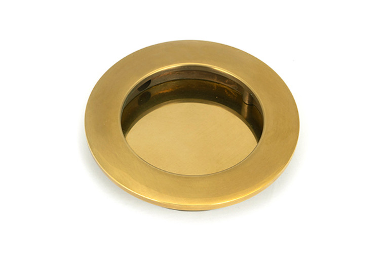 Aged Brass 75mm Plain Round Pull