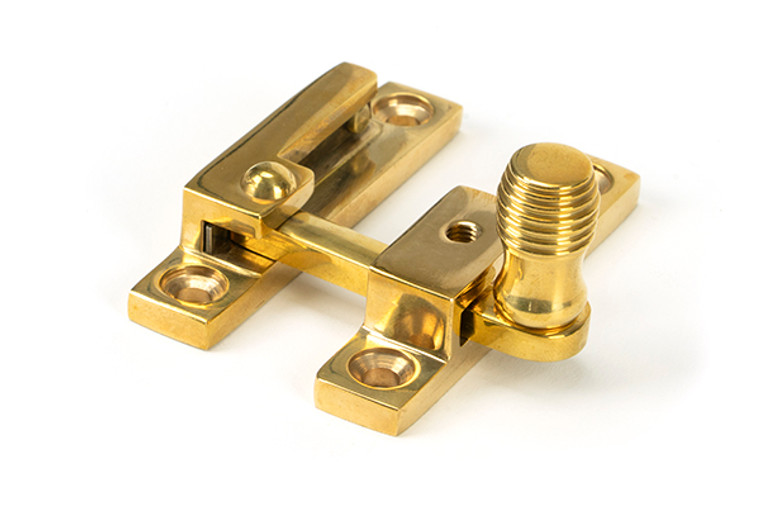 Polished Brass Beehive Quadrant Fastener - Narrow