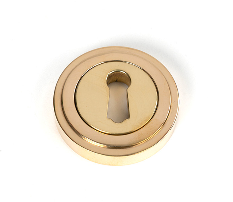 Polished Brass Round Escutcheon (Art Deco)