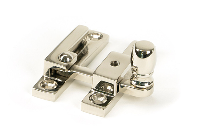 Polished Nickel Mushroom Quadrant Fastener - Narrow