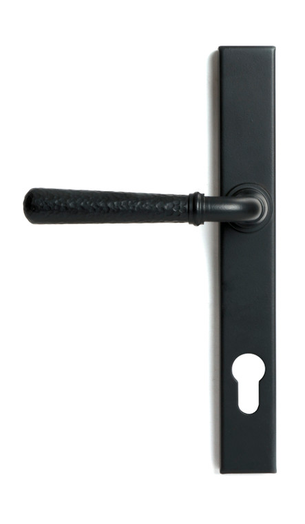 Matt Black Hammered Newbury Slimline Espag. Lock Set