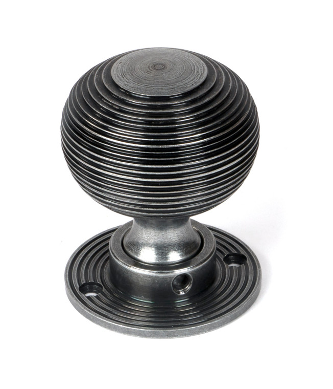 Pewter Heavy Beehive Mortice/Rim Knob Set