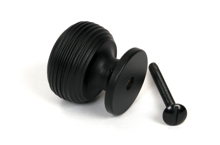 Matt Black Beehive Cabinet Knob 30mm