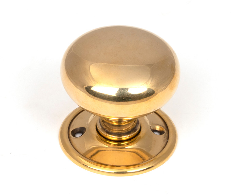 Aged Brass Mushroom Mortice/Rim Knob Set