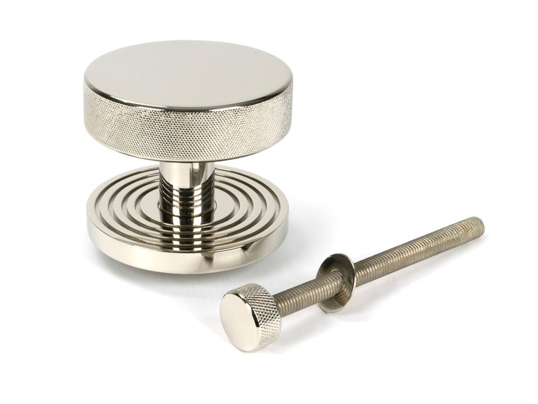 Polished Nickel Brompton Centre Door Knob (Beehive)